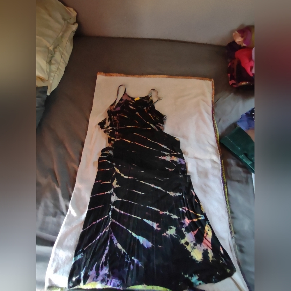 Karma Circle USA Multicolor Tie-Dye Maxi Tank Dress/Size Medium